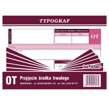 Druk - Przyjęcie środka trwałego OT offset A6 TYPOGRAF poziomy dwustronny [02007]