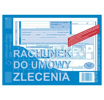 Druk - Rachunek do umowy zlecenia samokopiujący A5 O+1K MICHALCZYK I PROKOP poziomy jednostronny [511-3H]