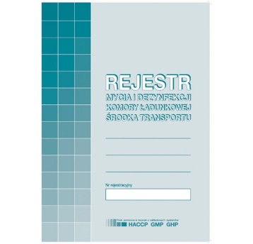 Druk - Rejestr mycia i dezynfekcji komory ładunkowej środka transportu offset A5 MICHALCZYK I PROKOP pionowy dwustronny [H91-3]