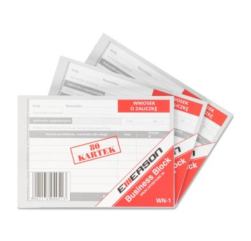 Druk - Wniosek o zaliczkę offset A6 EMERSON poziomy dwustronny [WN-1]