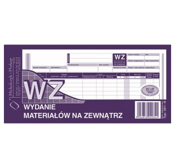 Druk - Wydanie materiału na zewnątrz WZ samokopiujący 1/3A4 wielokopia MICHALCZYK I PROKOP poziomy jednostronny [351-8]