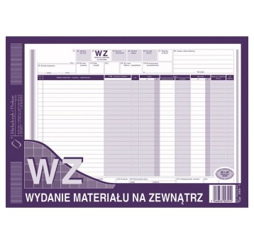 Druk - Wydanie materiału na zewnątrz WZ samokopiujący A4 wielokopia MICHALCZYK I PROKOP poziomy jednostronny [385-1]