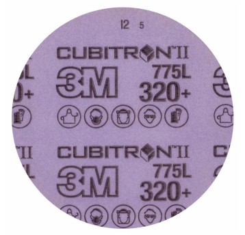 Dysk ścierny 3M CUBITRON II Hookit 775L rzep bezotworowy 125mm nasyp P320 kol. fioletowy [47080 / 7100145405]