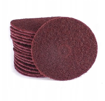 Dysk ścierny 3M SCOTCH-BRITE 7447 rzep 150mm włóknina AVFN kol. bordowy