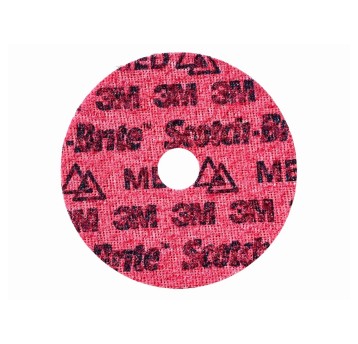 Dysk ścierny 3M SCOTCH-BRITE PN-DH rzep/nakrętka 125mm x 22mm włóknina MED kol. czerwony