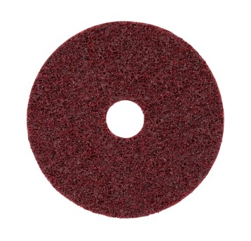 Dysk ścierny 3M SCOTCH-BRITE SC-DC rzep/nakrętka 125mm x 22mm włóknina AMED kol. czerwony