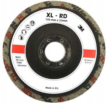 Dysk ścierny 3M SCOTCH-BRITE XL-RD nakrętka 125mm x 6mm x 22mm włóknina 8ACRS kol. brązowy sprasowany