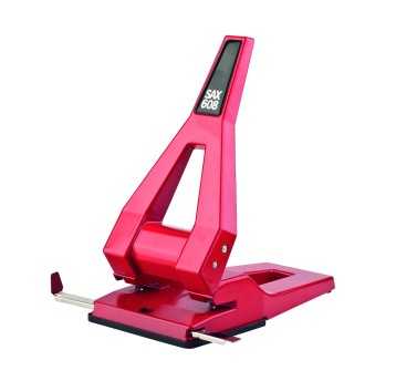 Dziurkacz archiwizacyjny metal SAX 608 kol. czerwony 63 kartek 2 dziurki [ISAX608-04]