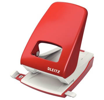 Dziurkacz uniwersalny metal LEITZ 5138 kol. czerwony 40 kartek 2 dziurki [51380025]