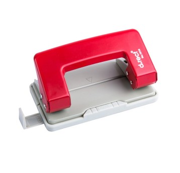 Dziurkacz uniwersalny metal / tworzywo D.RECT 1010 kol. czerwony 12 kartek 2 dziurki [7025]