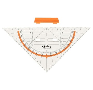 Ekierka ROTRING kol. przezroczysty 16cm plastik 45st. [S0903940]