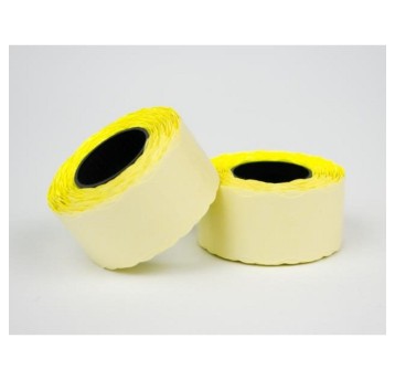 Etykiety cenowe w rolce papierowe EMERSON 26 x 12mm kol. żółty 800 szt. jednorzędowe zaokrąglone [etrchmtc026x012jrwż]