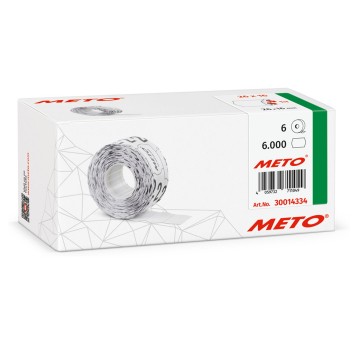 Etykiety cenowe w rolce trwałe papierowe METO Easy M2026 26 x 16mm kol. biały 6 x 1000 szt. dwurzędowe [30014334]