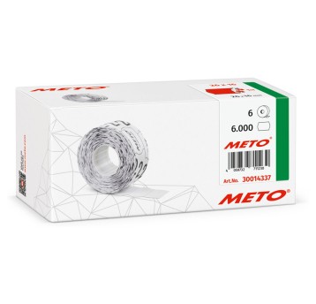 Etykiety cenowe w rolce trwałe papierowe METO Easy M2026 26 x 16mm kol. czerwony neonowy 6 x 1000 szt. dwurzędowe [30014337]