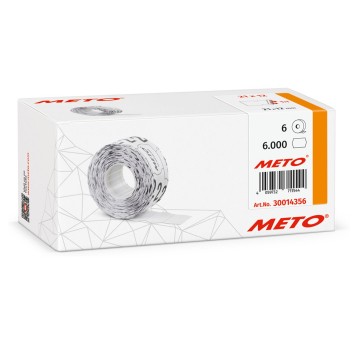 Etykiety cenowe w rolce trwałe papierowe METO Easy S821 21 x 12mm kol. biały 6 x 1000 szt. jednorzędowe [30014356]