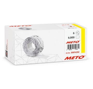 Etykiety cenowe w rolce trwałe papierowe METO Easy S822 22 x 12mm kol. biały 6 x 1000 szt. jednorzędowe [30014352]