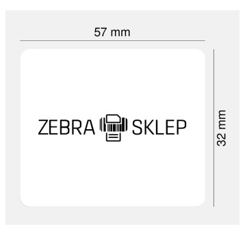 Etykiety do drukarek termotransferowych papierowe niepowlekane 57 x 32mm kol. biały 4240 szt. Zebra Z-Perform 1000T, rdzeń 76mm [76173]