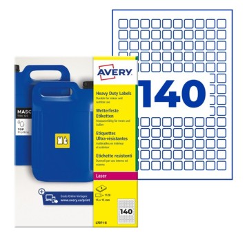 Etykiety do oznaczania trwałe foliowe AVERY ZWECKFORM 15 x 15mm kol. biały 1120 szt. do oznaczeń PPWR [L7071-8]