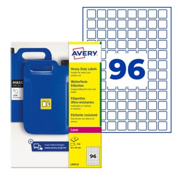 Etykiety do oznaczania trwałe foliowe AVERY ZWECKFORM 20 x 20mm kol. biały 768 szt. do oznaczeń PPWR [L7072-8]