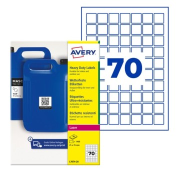 Etykiety do oznaczania trwałe foliowe AVERY ZWECKFORM 25 x 25mm kol. biały 1400 szt. do oznaczeń QR [L7074-20]