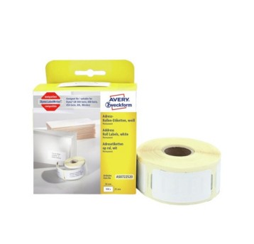 Etykiety do termodruku adresowe w rolce typu Dymo papierowe AVERY ZWECKFORM 25 x 54mm kol. biały 500 szt. 11352 [AS0722520]