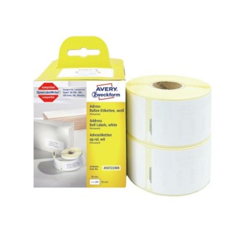 Etykiety do termodruku adresowe w rolce typu Dymo papierowe AVERY ZWECKFORM 36 x 89mm kol. biały 520 szt. [AS0722400]