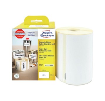 Etykiety do termodruku w rolce typu Dymo HEAVY DUTY poliestrowe AVERY ZWECKFORM 104 x 159mm kol. biały 200 szt. [A1933086]