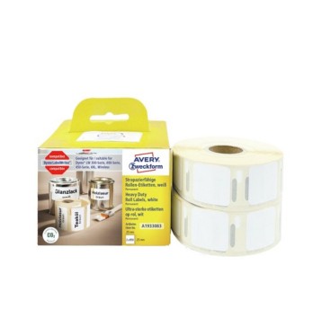 Etykiety do termodruku w rolce typu Dymo HEAVY DUTY poliestrowe AVERY ZWECKFORM 25 x 25mm kol. biały 1700 szt. [A1933083]