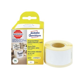 Etykiety do termodruku w rolce typu Dymo HEAVY DUTY poliestrowe AVERY ZWECKFORM 25 x 54mm kol. biały 160 szt. [A1976411]