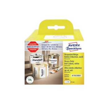 Etykiety do termodruku w rolce typu Dymo HEAVY DUTY poliestrowe AVERY ZWECKFORM 25 x 89mm kol. biały 700 szt. [A1933081]