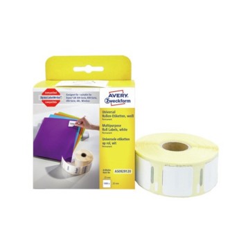 Etykiety do termodruku w rolce typu Dymo usuwalne papierowe AVERY ZWECKFORM 25 x 25mm kol. biały 1000 szt. [AS0929120]