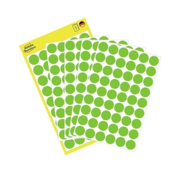 Etykiety kółka do zaznaczania papierowe AVERY ZWECKFORM Ø12mm kol. zielony odblaskowy 270 szt. [3149]