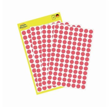 Etykiety kółka do zaznaczania papierowe AVERY ZWECKFORM Ø8mm kol. czerwony odblaskowy 416 szt. [3177]