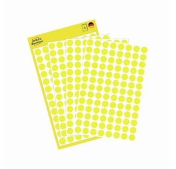 Etykiety kółka do zaznaczania papierowe AVERY ZWECKFORM Ø8mm kol. żółty 416 szt. [3013]