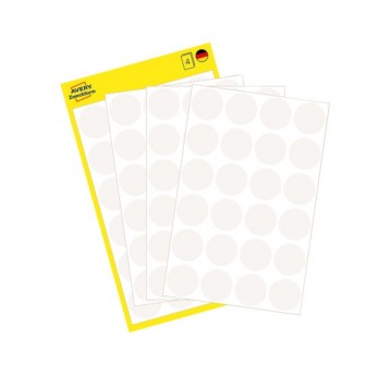 Etykiety kółka do zaznaczania usuwalne papierowe AVERY ZWECKFORM Ø18mm kol. biały 96 szt. [3170]