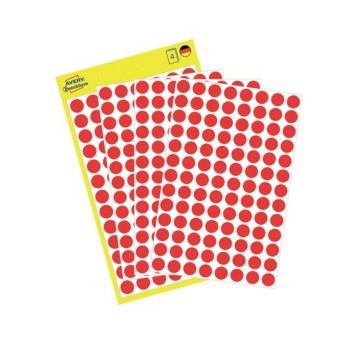 Etykiety kółka do zaznaczania usuwalne papierowe AVERY ZWECKFORM Ø8mm kol. czerwony 416 szt. [3589]