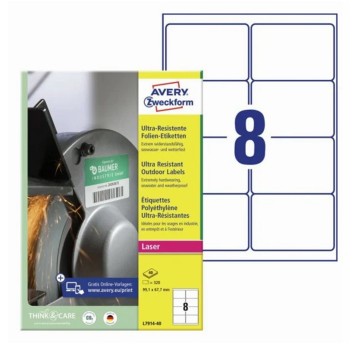 Etykiety ochronne i zabezpieczające ULTRA RESISTANT polietylenowe AVERY ZWECKFORM 99,1 x 67,7mm kol. biały 320 szt. [L7914-40]