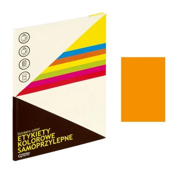 Etykiety papierowe GRAND 065 210 x 297mm kol. pomarańczowy 25 szt. [150-1066]