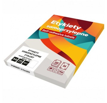 Etykiety uniwersalne papierowe EMERSON 210 x 297mm kol. biały 100 szt. BASIC [eta4i210x297wbas]