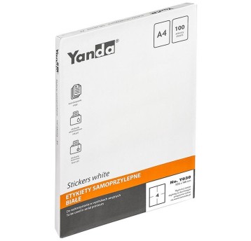 Etykiety uniwersalne papierowe YANDA 105 x 148mm kol. biały 400 szt. [150-1469]