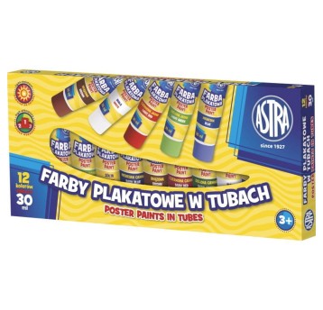 Farby plakatowe ASTRA kpl. 12 kol. x 30ml [83110901]