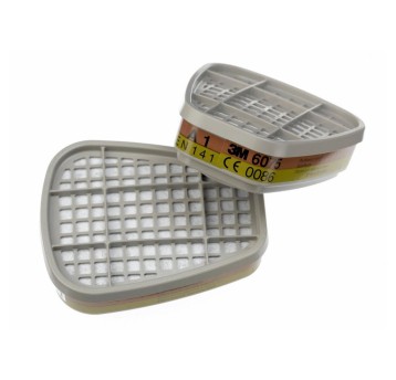 Filtr pochłaniacz wymienny przeciw gazom i parom 3M SERIA 6000 6075 A1+ formaldehyd złącze bagnetowe 1 para [6075]