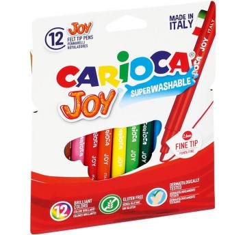 Flamastry CARIOCA JOY 40531 końcówka filcowa 1-2mm kpl. 12 kol. [160-1468]