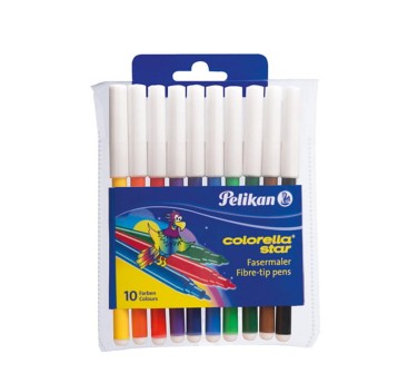 Flamastry PELIKAN COLORELLA Star C302 końcówka okrągła 0,8mm kpl. 10 kol. etui [814485]