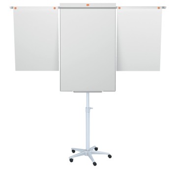 Flipchart stalowy suchościeralny - magnetyczny mobilny 70 x 100cm NOBO kol. biały z wysuwanymi ramionami [1901920]