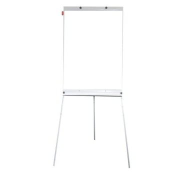 Flipchart stalowy suchościeralny - magnetyczny na trójnogu 70 x 100cm MEMOBE kol. biały [MF001]