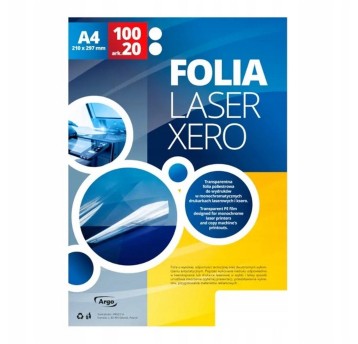 Folia do drukarek laserowych A4 ARGO LASER XERO mono kol. przezroczysty 100mic 20 arkuszy [413037]