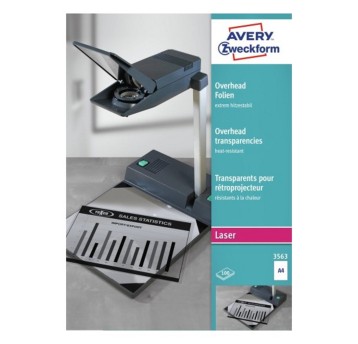 Folia do drukarek laserowych przylegająca A4 AVERY ZWECKFORM kol. przezroczysty bez kleju 100 arkuszy [3563]