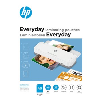 Folia do laminowania transparent/błyszcząca A5 80mic 25 arkuszy HP EVERYDAY [HPF9155A5080025]