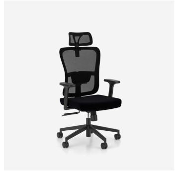 Fotel biurowy NOWY STYL TROFI tkanina kol. czarny oparcie siatka, z zagłówkiem [TROFI SWIVEL CHAIR MESH HRT (BA-FX01 SE-LAR101 PACK-UA)]